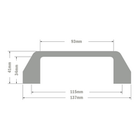 50-210-3 MODULAR SOLUTIONS HANDLE<BR>30 SERIES 120 PULL HANDLE GRAY W/HARDWARE